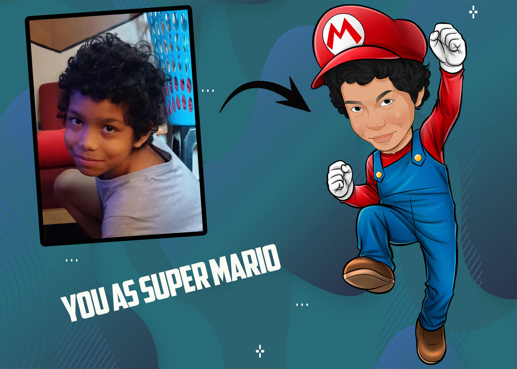 Personalized Super Mario Mug – Custom Caricature Gift for Kids